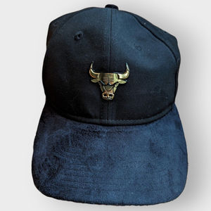 Chicago Bulls NBA Gold Metal Logo New Era 9 Twenty Adjustable Jordan Hat Velvet